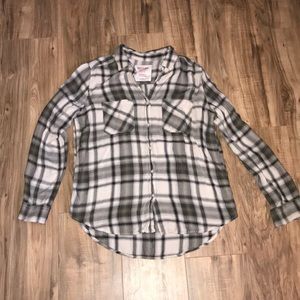 “Boyfriend fit” button down